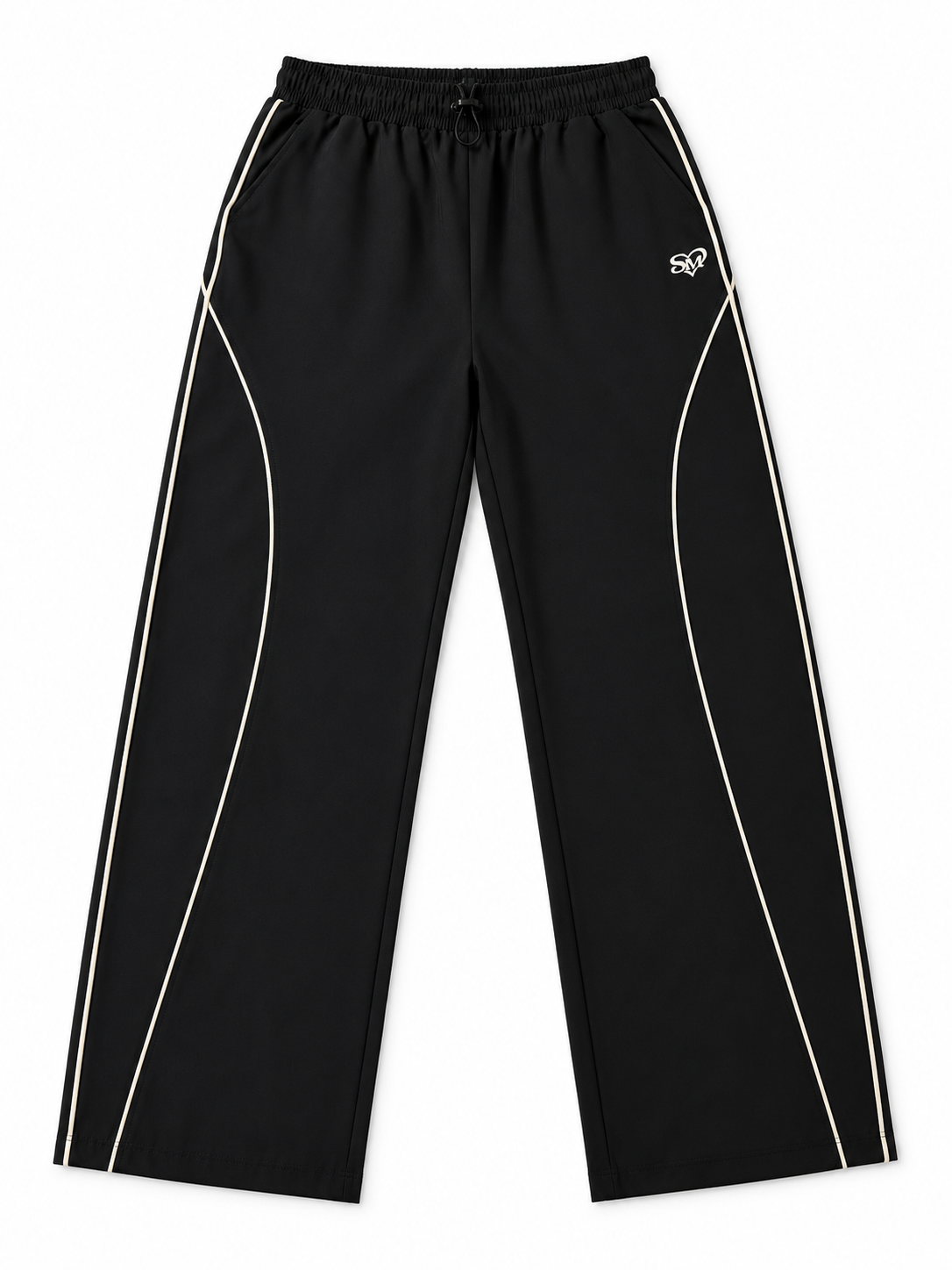 Balance Straight-Leg Track Pants — Black