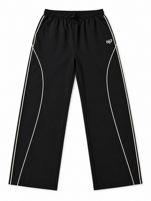 Balance Straight-Leg Track Pants — Black