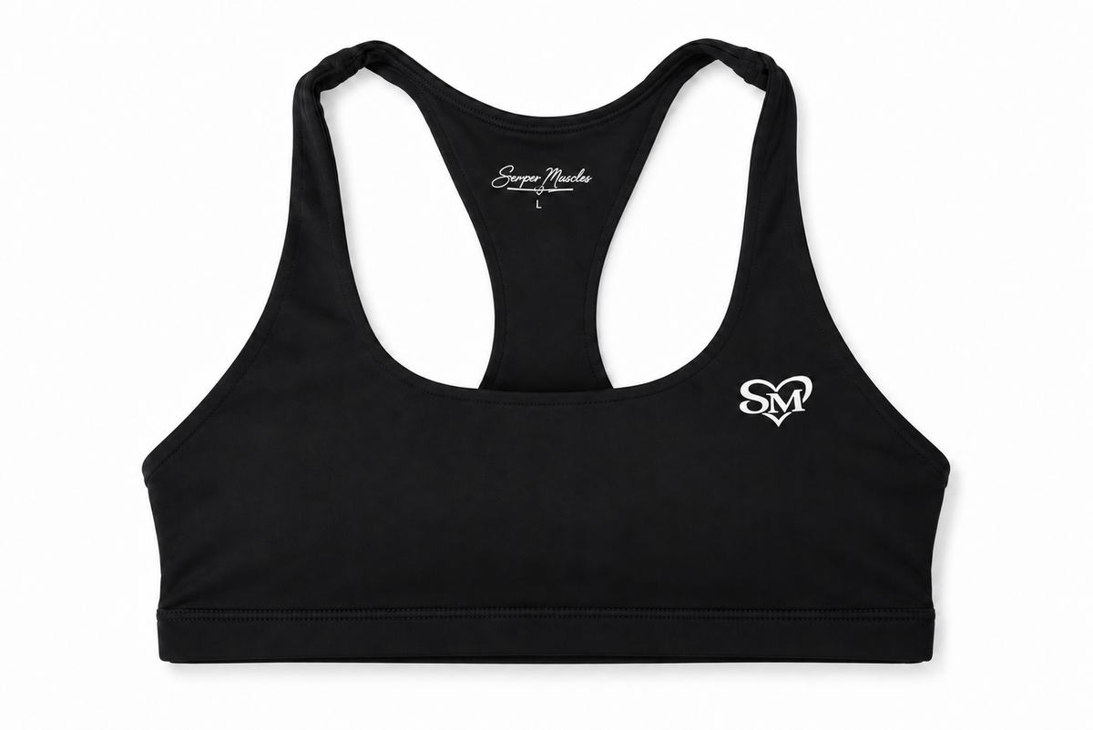 Racerback Sports Bra — Black