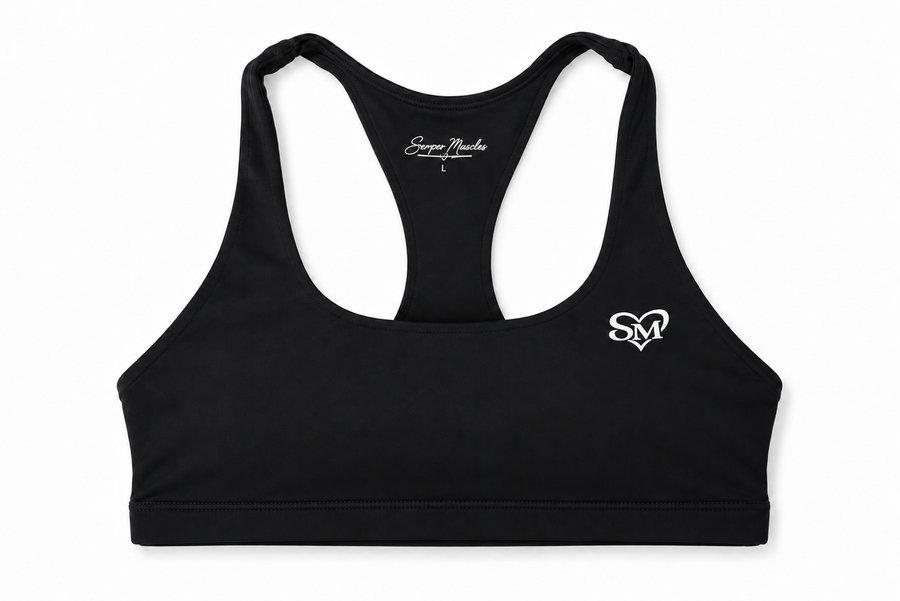 Racerback Sports Bra — Black