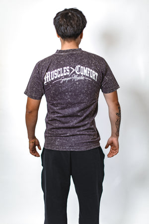 Muscles Over Comfort Marbled Wash Tee — Brown