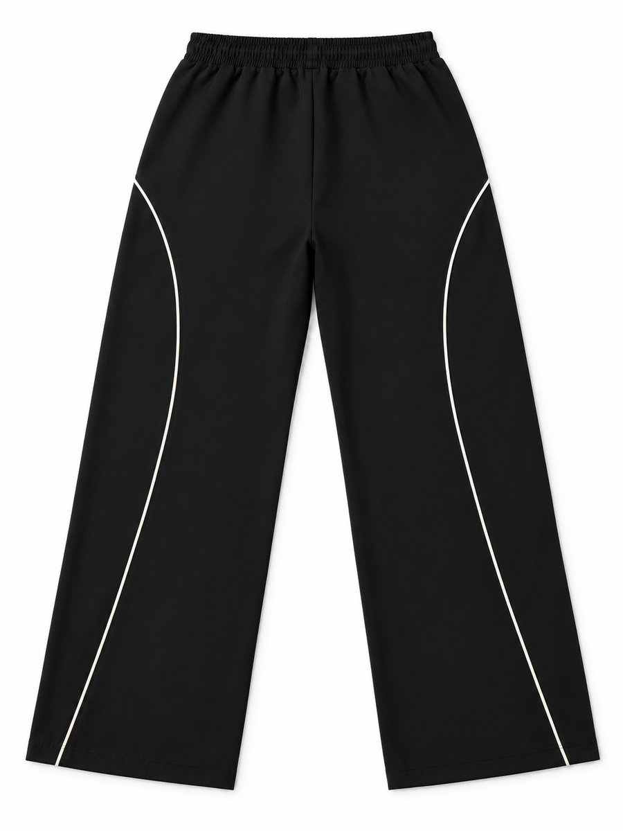 Balance Straight-Leg Track Pants — Black