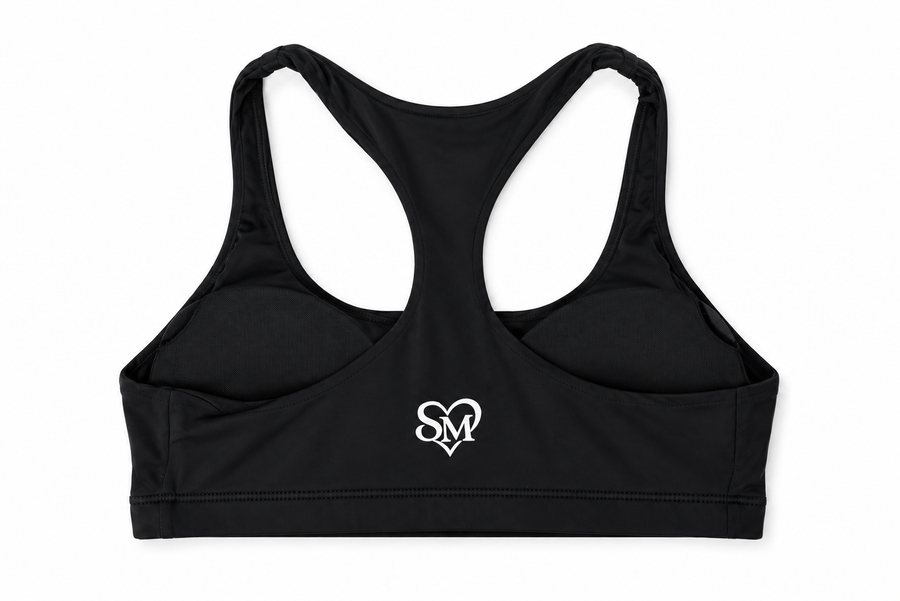 Racerback Sports Bra — Black